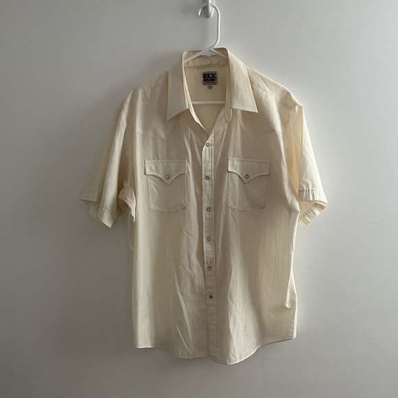Vintage Ely Cattleman Men's Cream Button Down Shirt XL - Picture 6 of 7